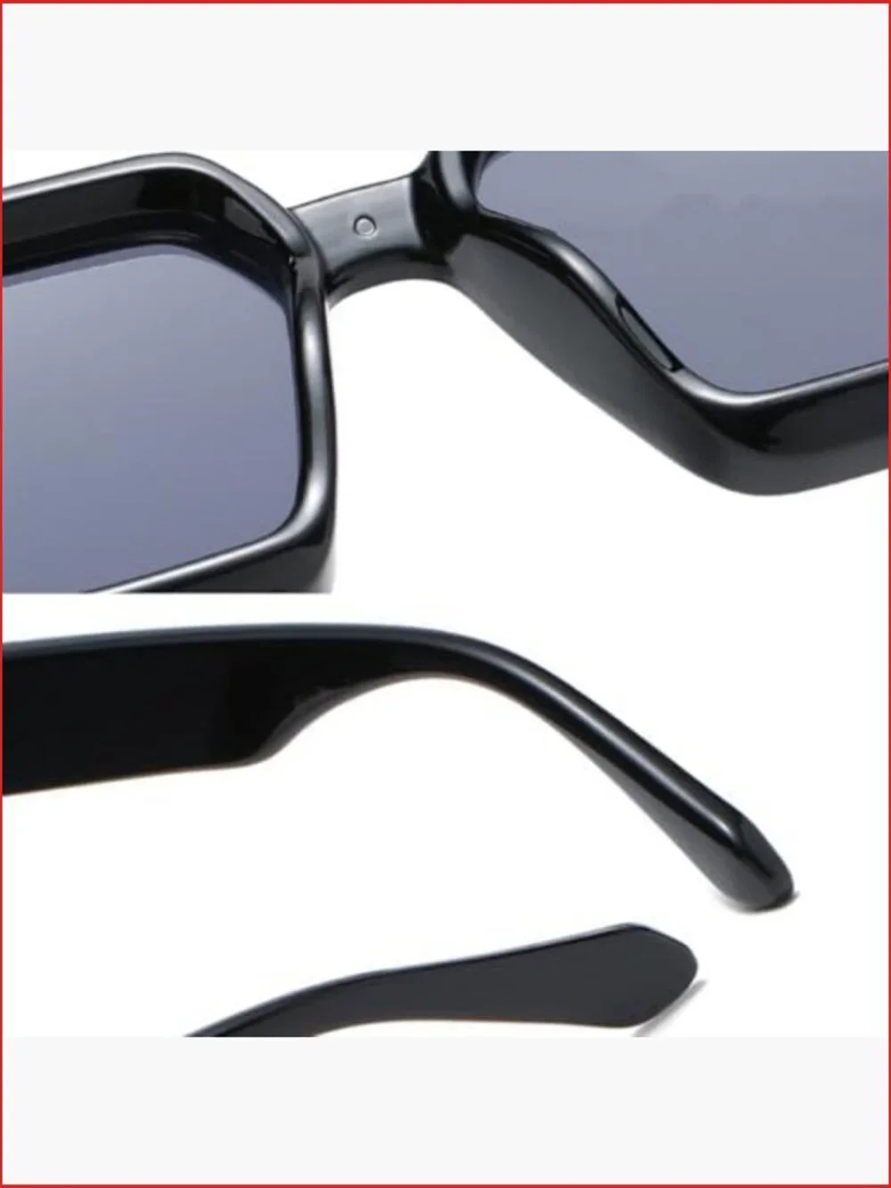 Retro Rectangular Chunky Gradient Lens Sunglasses UV400 Non-Polarized